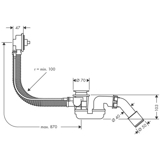 Ensemble De Base De Vidage Et Trop Plein Pour Baignoires Hansgrohe