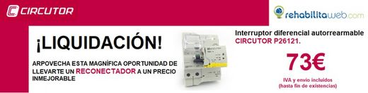 Interruptor Diferencial Autorrearmable REC3-2P-40-30M Marca CIRCUTOR - Ref. P26121.