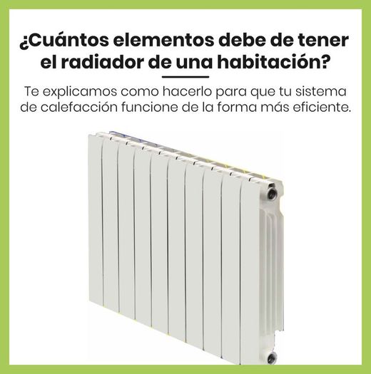 ¿Cuántos elementos debe de tener el radiador de una habitación?