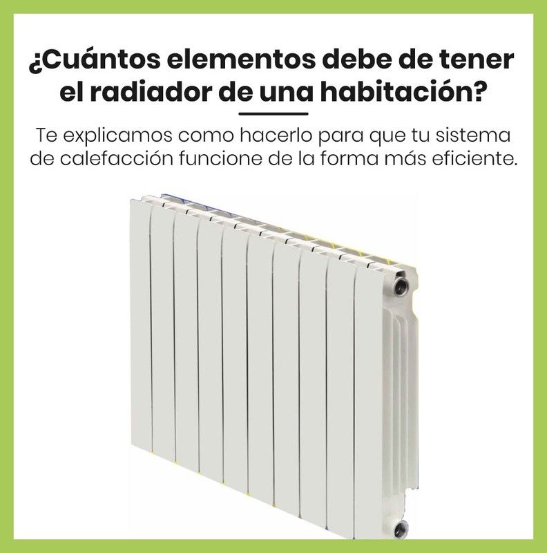 ¿Cuántos elementos debe de tener el radiador de una habitación?