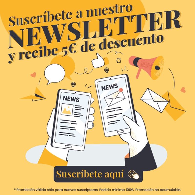 Suscríbete a nuestro Nesletter y te regalamos 5€ DE DESCUENTO ADICIONAL en tu primera compra