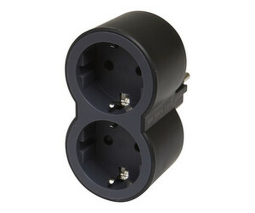 Black front double entry adapter