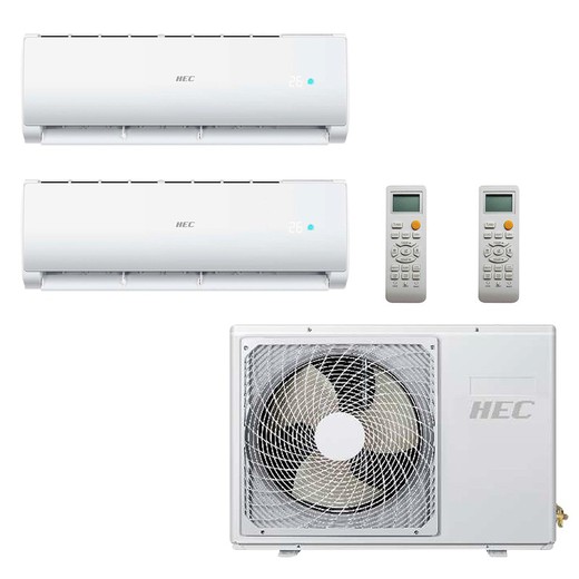 Multisplit air conditioning 2×1 model 25 and 35 with wifi split wall Hec