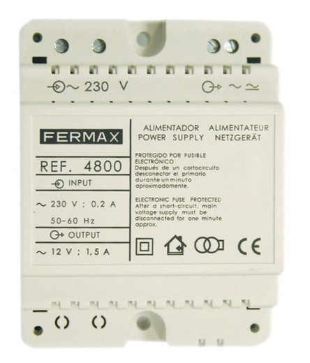 Alimentador 12VAC/1,5A DIN4 Fermax