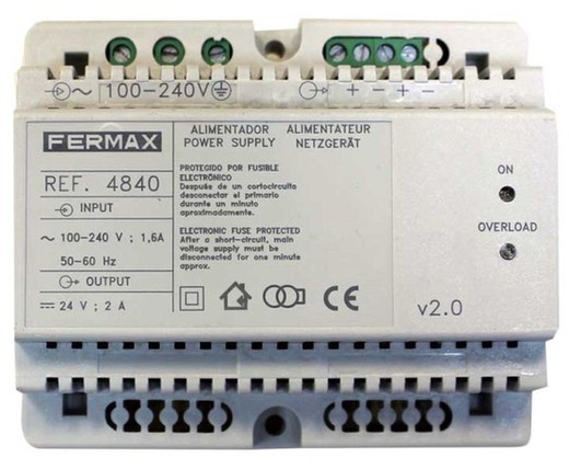 Voeding DIN-6100-240VAC / 24VDC-2A Fermax