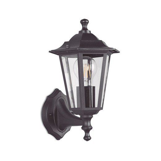 Oplopende buitenwandlamp E27 60W klassiek zwart Duolec