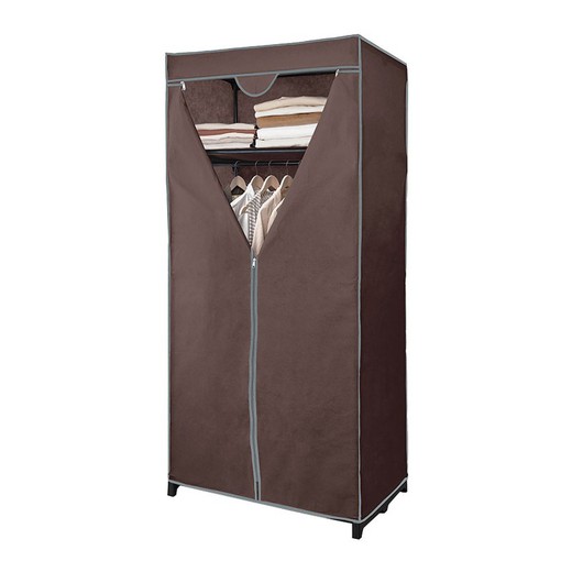 Jobgar brown fabric side cabinet with shelf