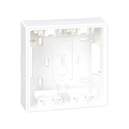 Surface wall box base for 2 double elements white Simon 500 Cima