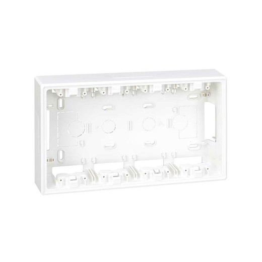 Base caja de pared de superficie para 4 elementos dobles blanco Simon 500 Cima