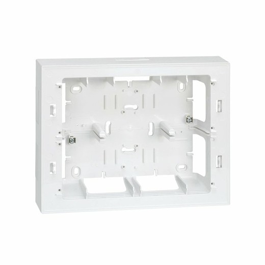Surface box base for 2-row frame for 8 elements white Simon 27 Centralizations