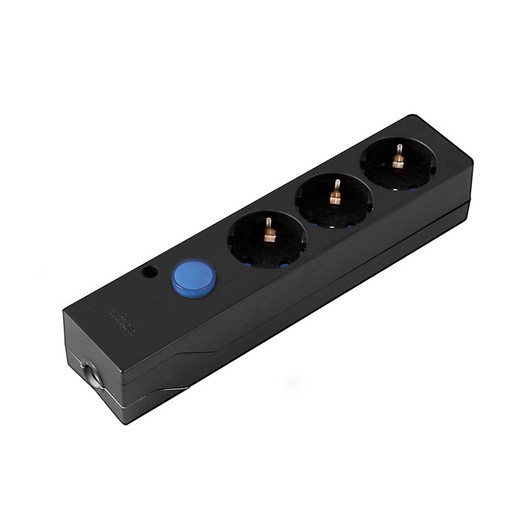 Base multifix with 3 sockets with switch black Simon