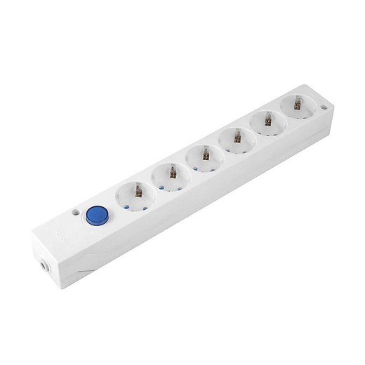 Multifix base with 6 sockets with white switch Simon