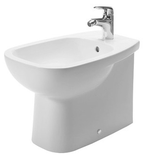 Bidé de pie Duravit D-Code con rebosadero