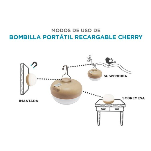 Bombilla portátil recargable CHERRY MINI (Pack 3 bombillas