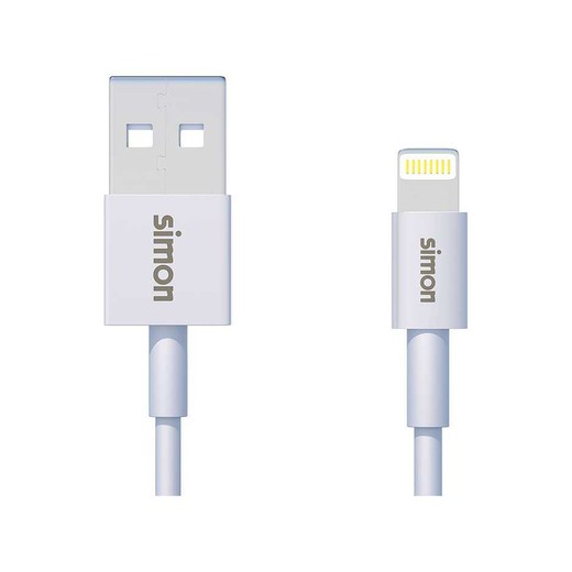 Kabel lightning-USB B 1m wit Simon