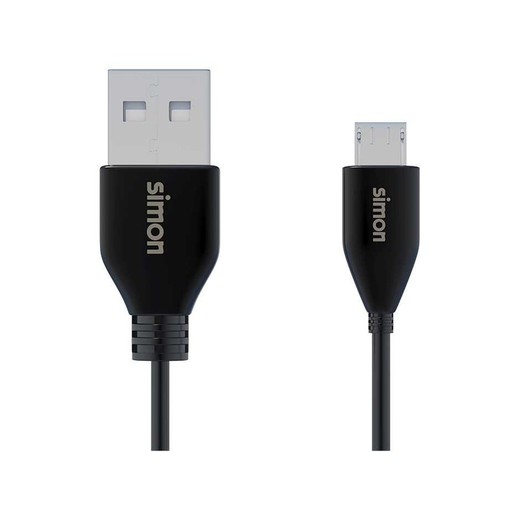 Cable USB 2.0A-micro 1m negro Simon
