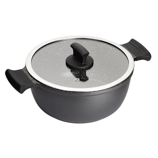 High casserole with lid Absolut Black series 20 cm