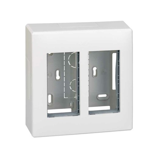 Caja de pared de superficie para 1 elemento doble blanco Simon 500 Cima