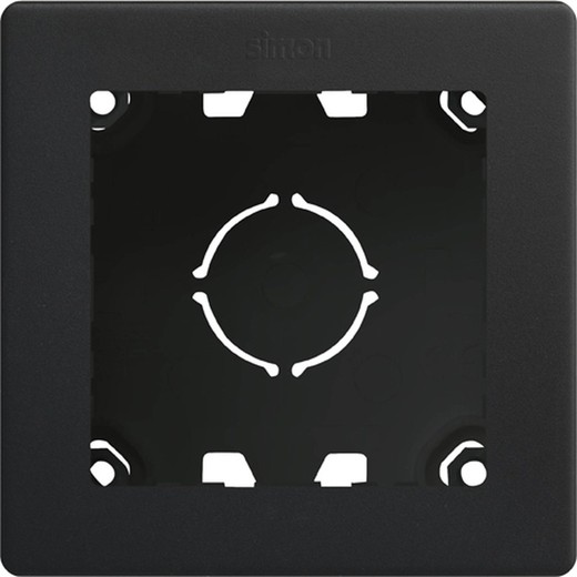 Simon 270 compact surface box with 1 matte black element