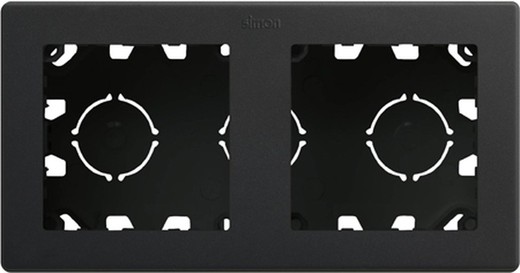 Caixa de superfície compacta Simon 270 com 2 elementos preto fosco