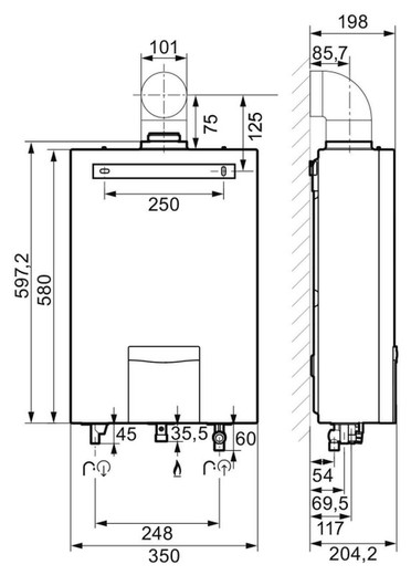 Scaldabagno a gas turboMAG plus low NOx