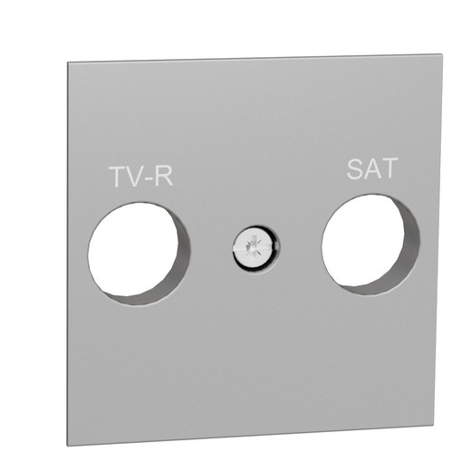 Caratula toma R-TV/SAT aluminio Schneider electric