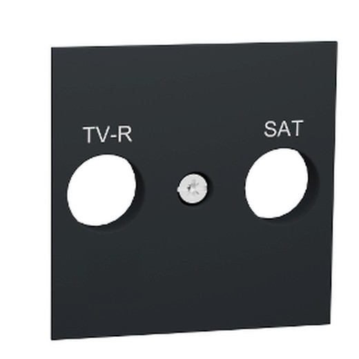 Caratula toma R-TV/SAT negro Schneider electric