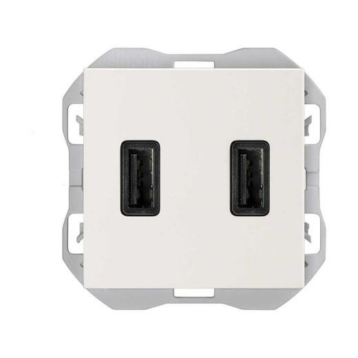 Cargador USB doble A + A Simon 270 2,1A blanco