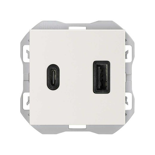 Carregador USB duplo A + C Simon 270 3,1A Quickcharge branco