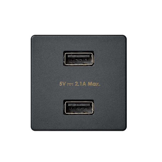Simon 27 Play carregador USB duplo de grafite
