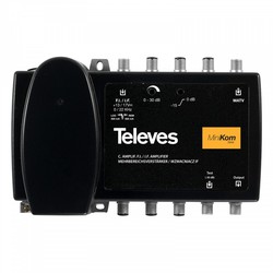 Amplificador de señal de TV+SAT TELEVÉS de 3 salidas