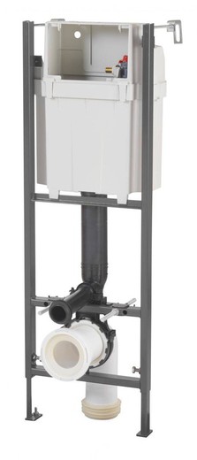 Frame met inbouwreservoir Initio met drukknop mat chroom + witte kabel