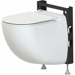 Sanicompact Comfort+ frame + compacte hangtoiletset met geïntegreerde afvoer