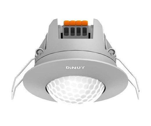 360º Bluetooth detector recessed in silver ceiling