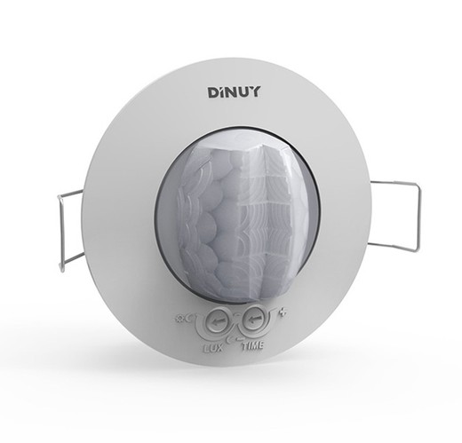 Détecteur de mouvement de plafond à 360 ° avec une couverture spéciale pour les couloirs Dinuy