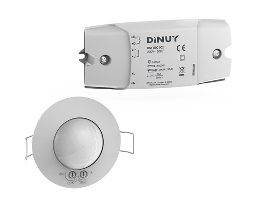 Detector de movimento Dinuy de 2 canais com cobertura de 360º no teto
