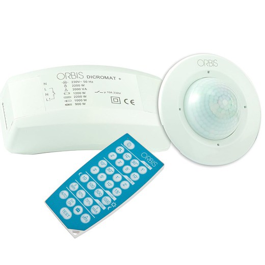 Presence detector Dicromat + CR programmable with remote control Orbis