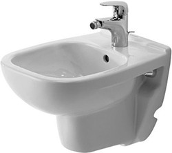 Bidé suspendido compact Duravit D-Code con rebosadero blanco