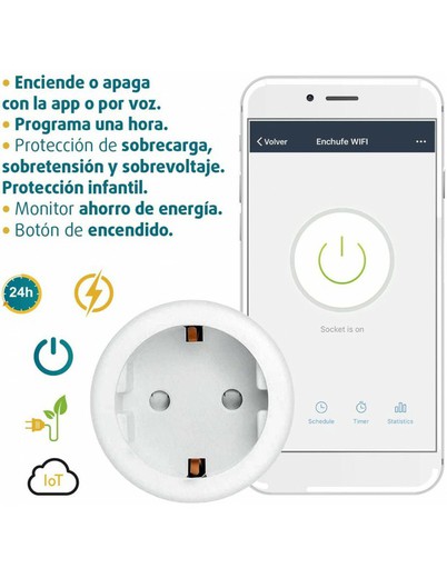 Enchufe Doble de Pared Inteligente WiFi 16A con Medidor de Consumo