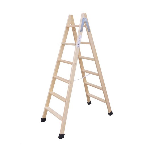 Houten ladder 6 treden