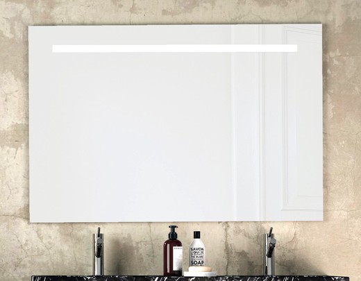 Miroir de salle de bain rectangulaire avec barre lumineuse Led
