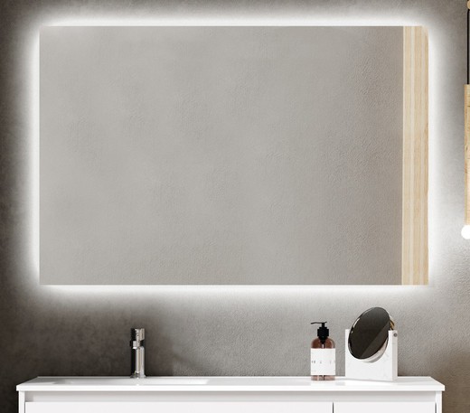 Miroir de salle de bain rectangulaire avec éclairage Led arrière