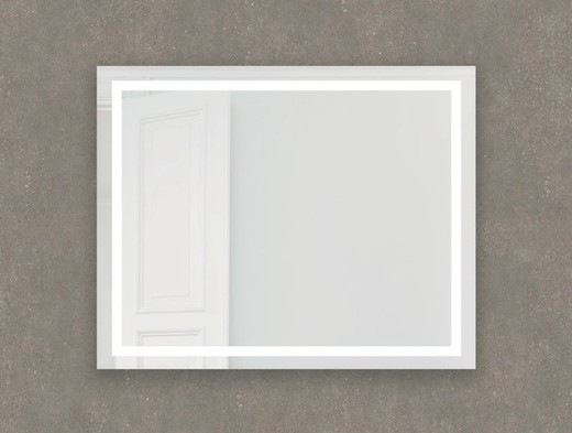 Espejo de baño rectangular con marco de luz Led
