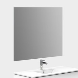Smooth rectangular bathroom mirror with polished edges
