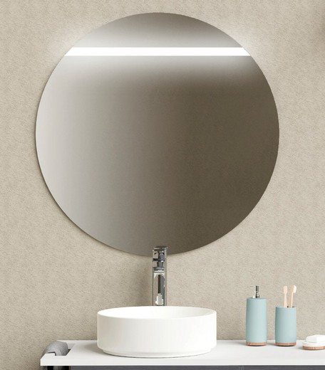 Smooth round bathroom mirror