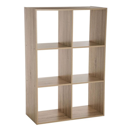 Shelving unit with 6 natural shelves 67.6x32xh.100.5cm 5 Five