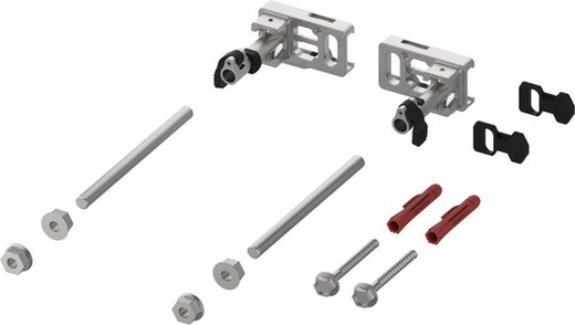 Module fixation with depth adjustment and Tece quick release