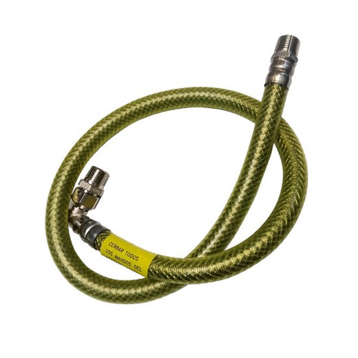 Presinox gas hose with 1/2 "male1 / 2" male valve 100cm