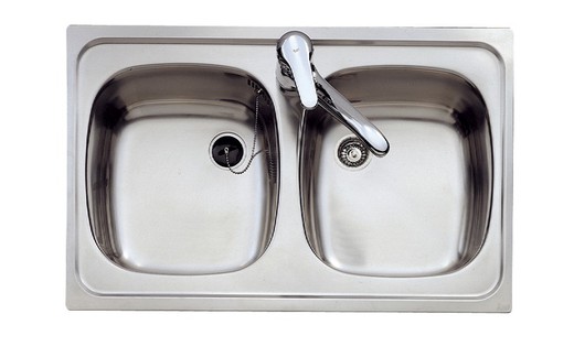 Built-in sink E-50 2C 80cm with Teka hole