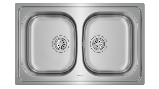 Universe 80 T-XP 2C built-in sink in 80cm stainless steel with Teka hole